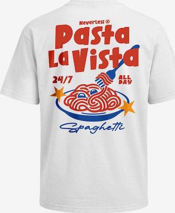 Neverless Shirt 'Pasta la Vista' in White: front