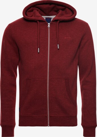 Giacca di felpa di Superdry in rosso: frontale