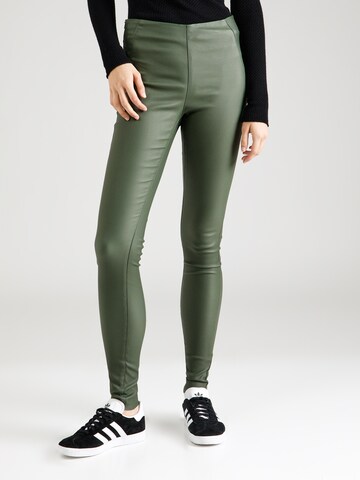 OBJECT Skinny Leggings 'Belle' in Groen: voorkant