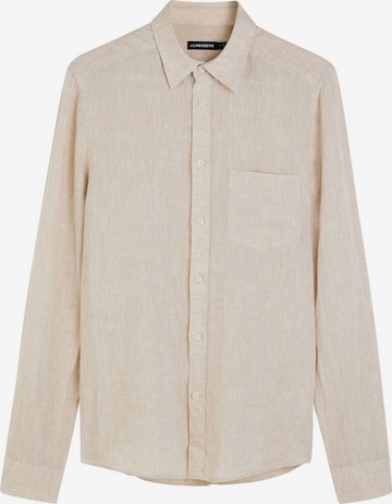 J.Lindeberg Slim fit Button Up Shirt in Beige: front