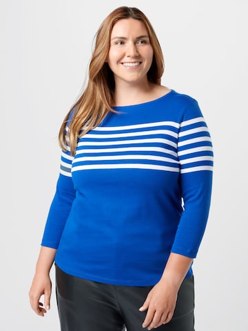 Lauren Ralph Lauren Plus Тениска 'HALIAN' в синьо: отпред