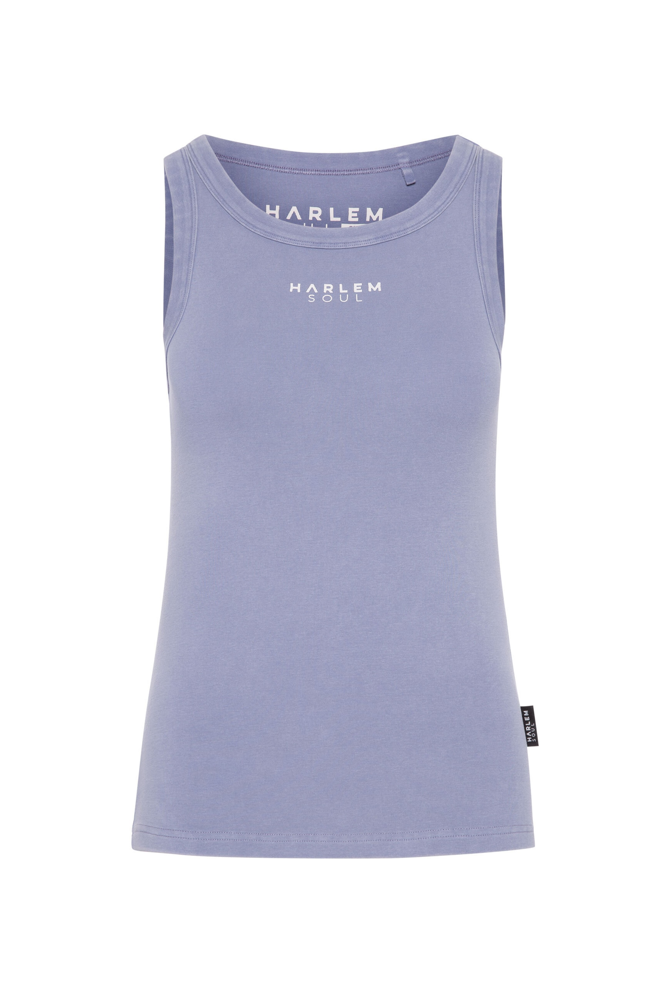 Harlem Soul CAN-DICE Rib Top mit Logo in Lila: Vorderseite