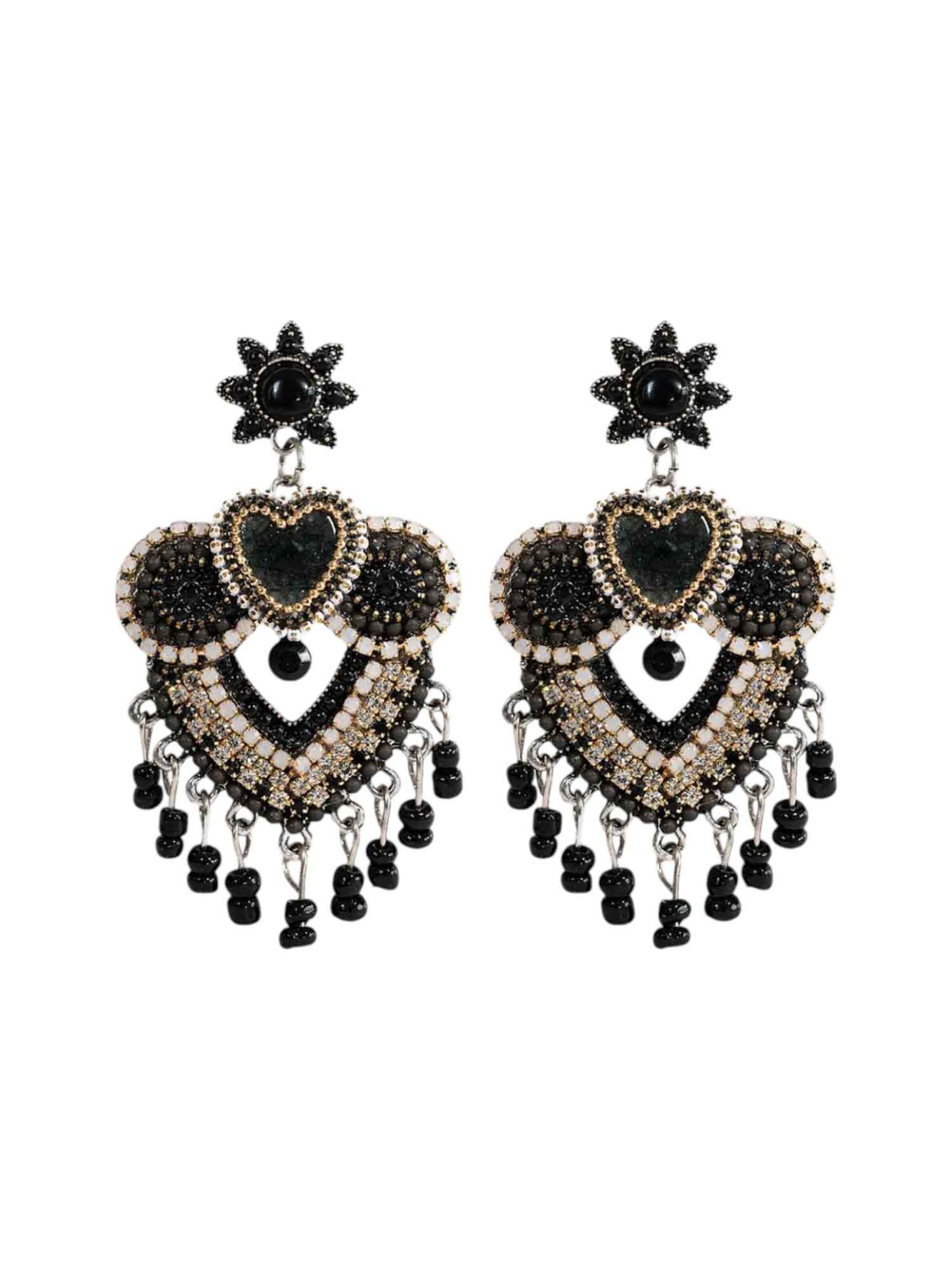 RteRme - Brincos 'Allison Earrings' em preto: frente