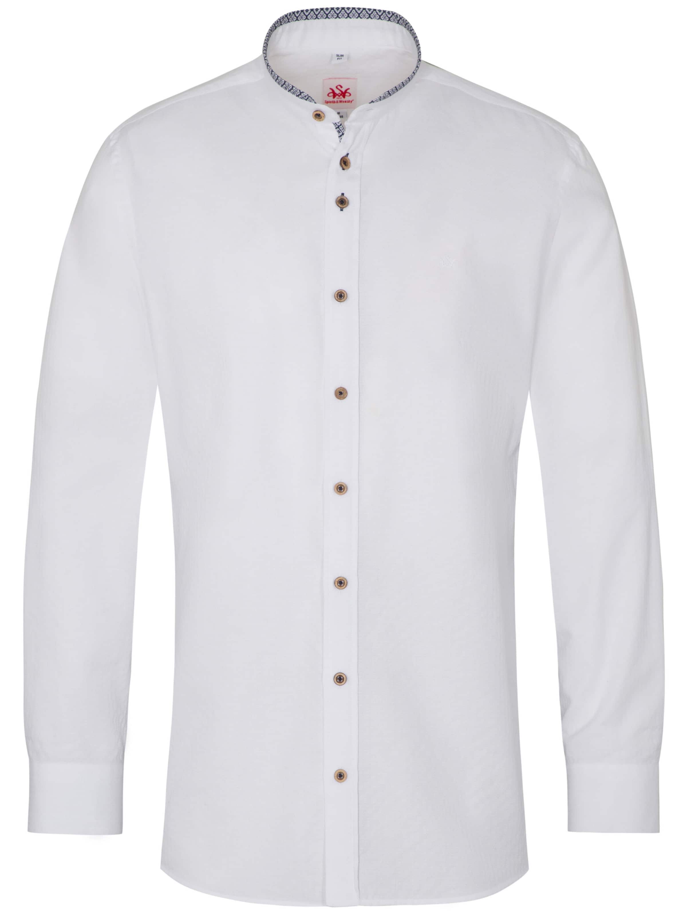 SPIETH & WENSKY Slim fit Klederdracht overhemd in Wit: voorkant