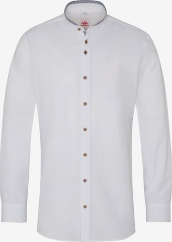 Coupe slim Chemise folklorique SPIETH & WENSKY en blanc : devant