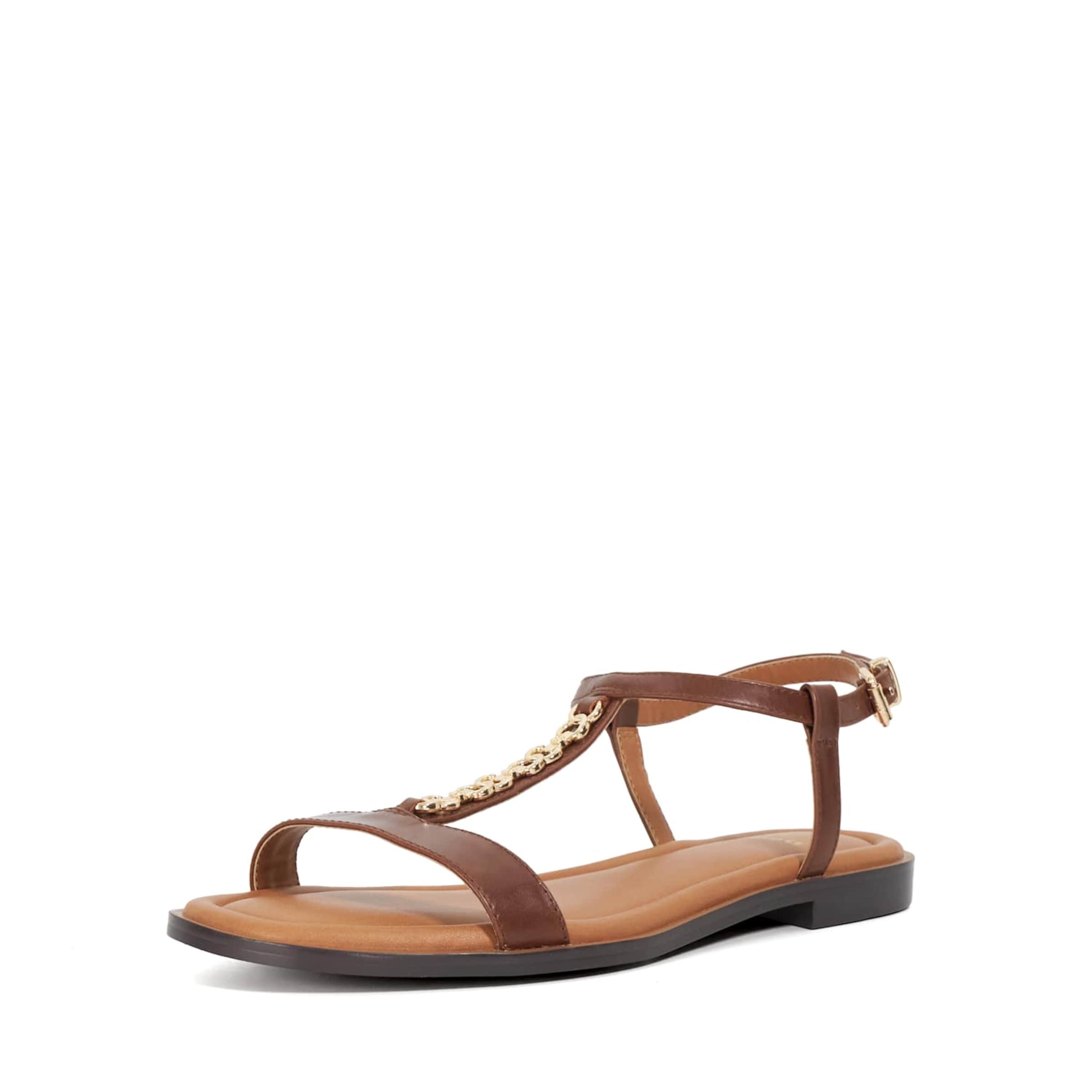 Dune LONDON Sandale 'Lollipops' in Braun: Vorderseite