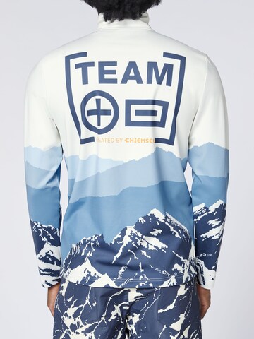 CHIEMSEE Fleece Jacket ' mit Berglandschaft Print ' in Grey