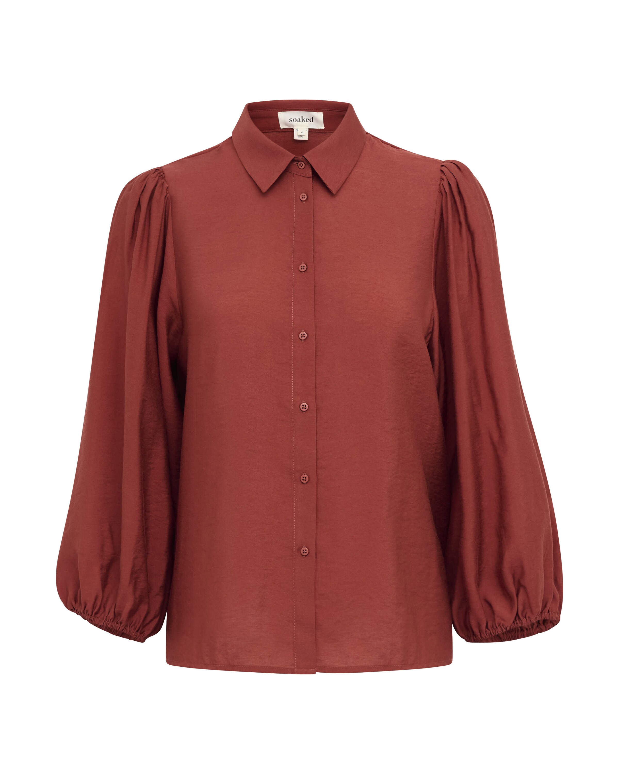 SOAKED IN LUXURY Bluse 'Leodora Stefani' in Braun: Vorderseite