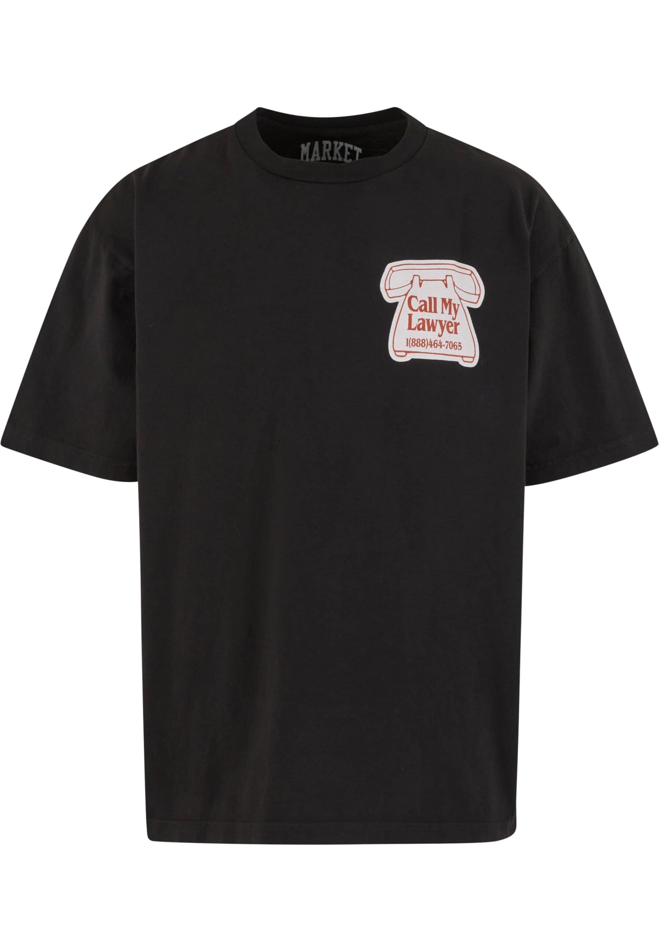 MARKET T-Shirt 'Call My Lawyer Magnet' in Schwarz: Vorderseite