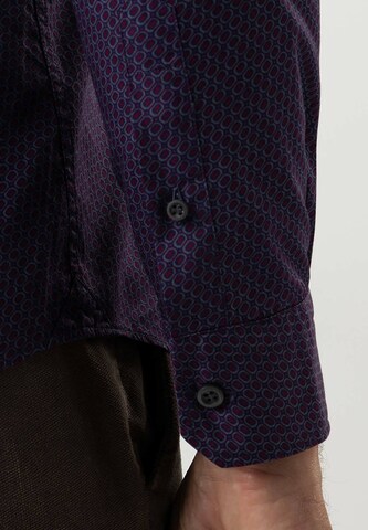 Black Label Shirt Regular Fit Businesshemd 'PRINT' in Lila