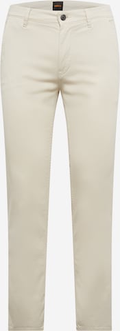 BOSS Orange Slim fit Chino trousers in Beige: front