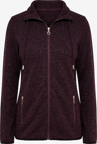 Ulla Popken Fleece jas in Lila: voorkant
