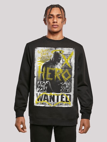 F4NT4STIC Sweatshirt 'Batman v Superman Wanted Poster' in Black: front