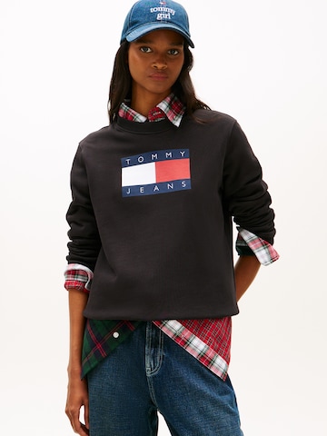 Tommy Jeans Sweatshirt in Zwart: voorkant