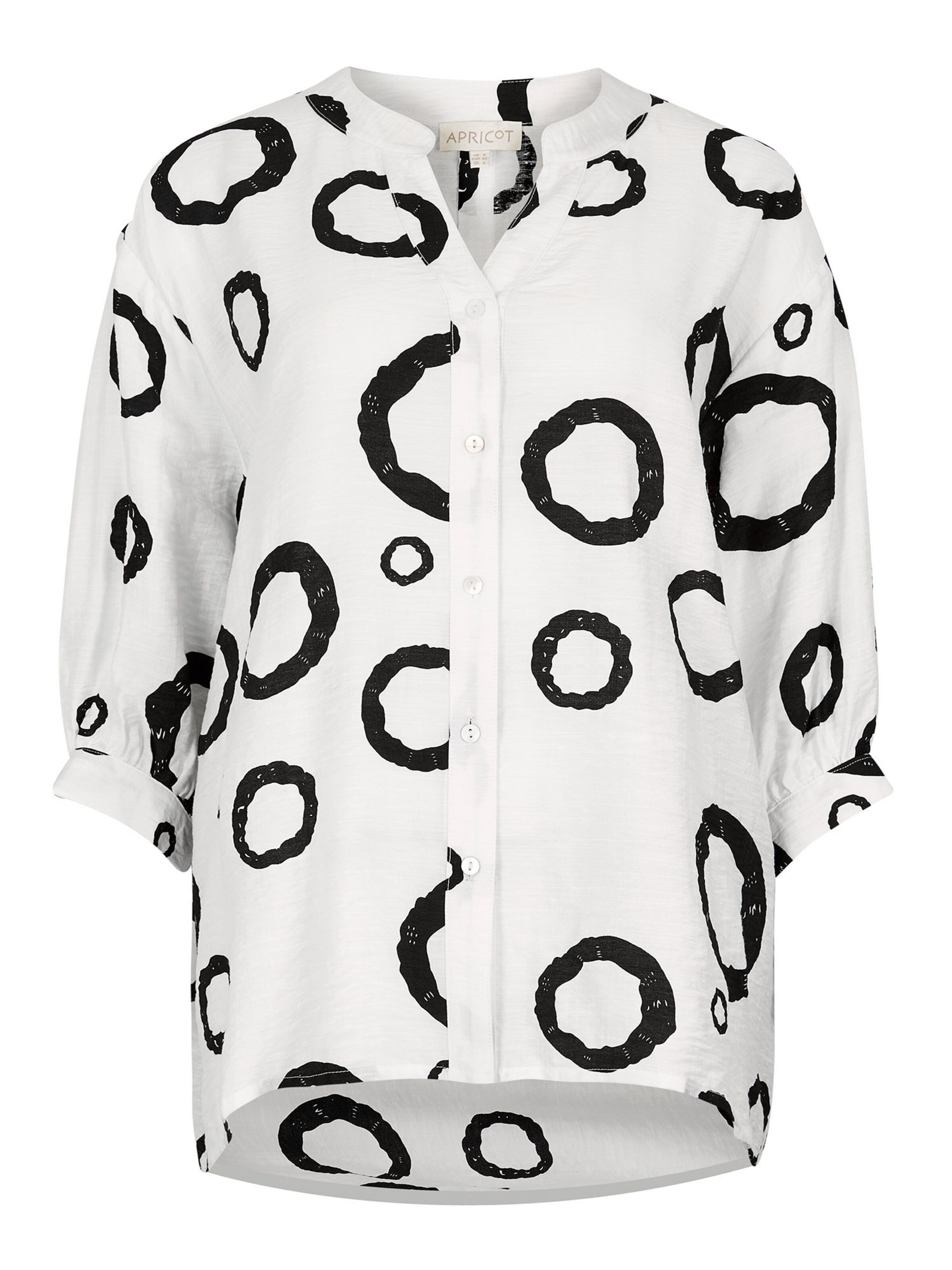 Apricot Abstract Circles Oversized Blouse ' ' in Weiß: Vorderseite