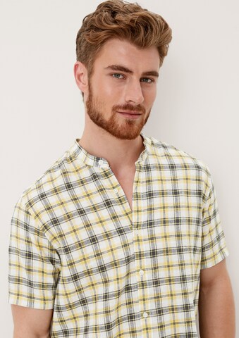 s.Oliver Regular fit Button Up Shirt in Yellow