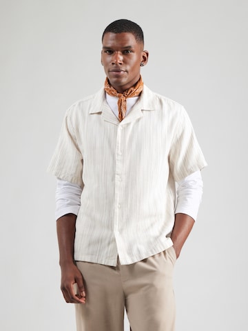 Abercrombie & Fitch Regular fit Button Up Shirt in Beige: front
