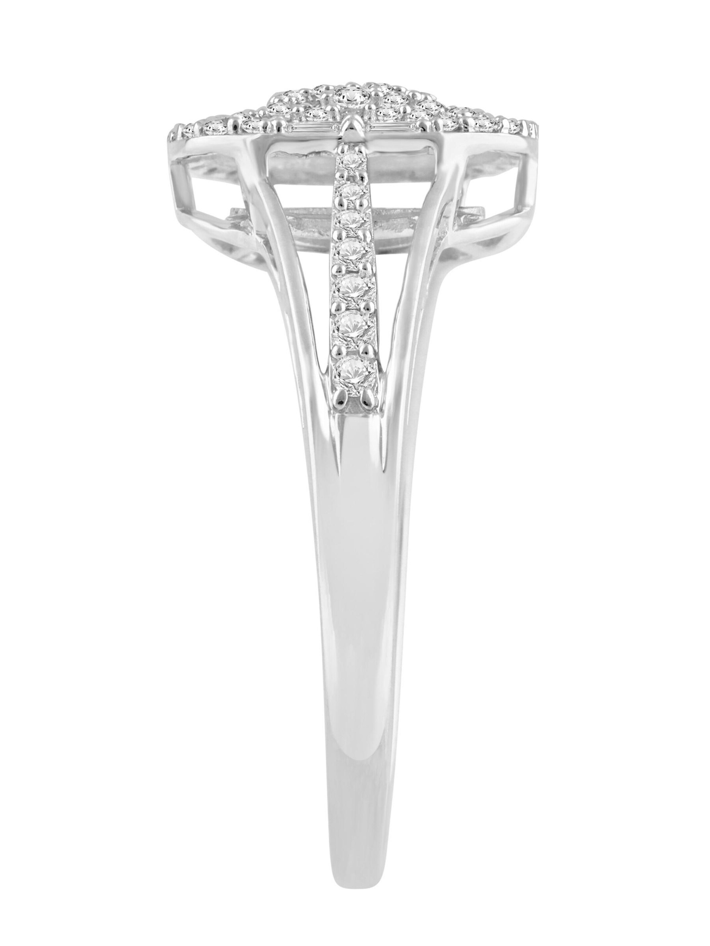 Diamant Exquis - Anillo 'Ring aus 375 Weißgold mit Diamant' en plata