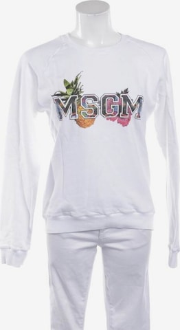 MSGM Sweatshirt & Zip-Up Hoodie in XS in White: front