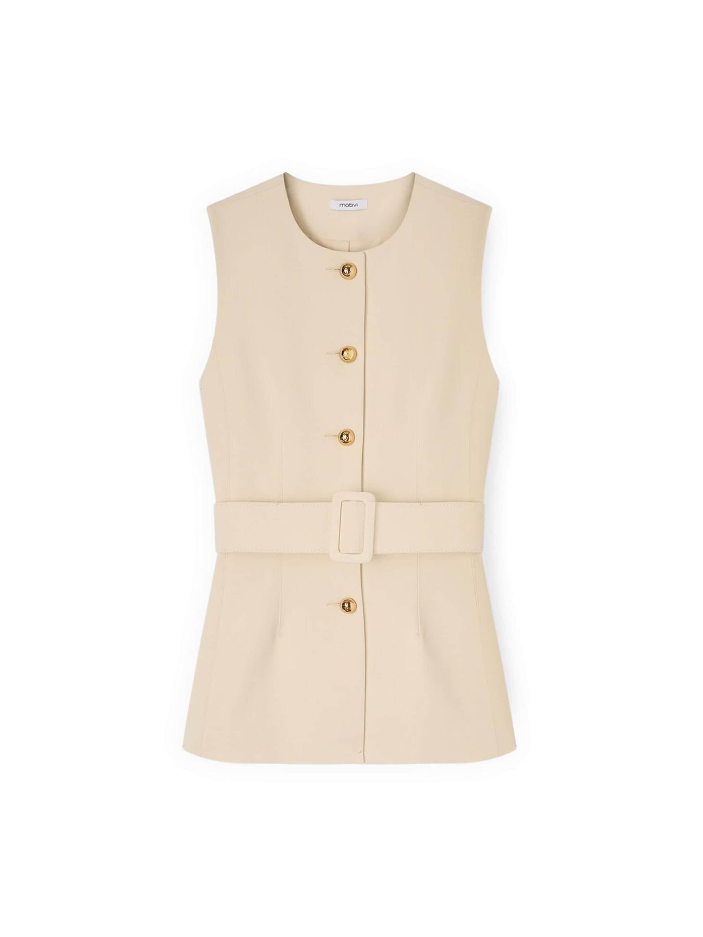 Gilet MOTIVI en beige : devant