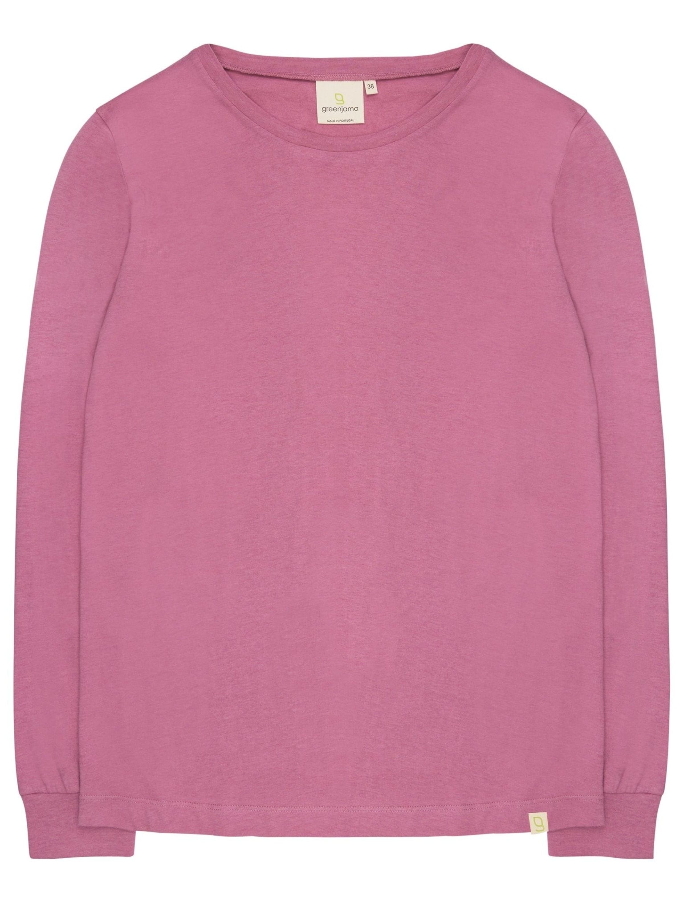 greenjama Pajama Shirt 'Langarm-Shirt mit Woll-Anteil und Bündchen' in Purple: front