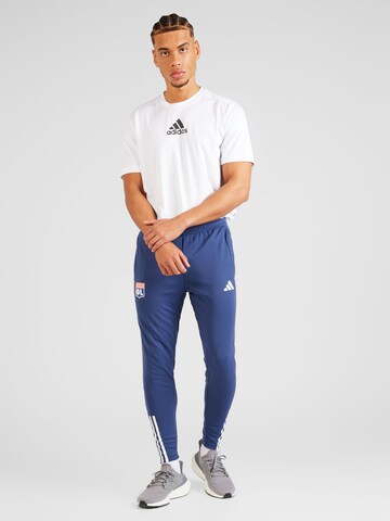 ADIDAS PERFORMANCE Tapered Sporthose 'Olympique Lyonnais Tiro 23 Training Bottoms' in Blau