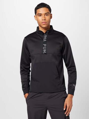 PUMA Athletic Sweatshirt in Black: front