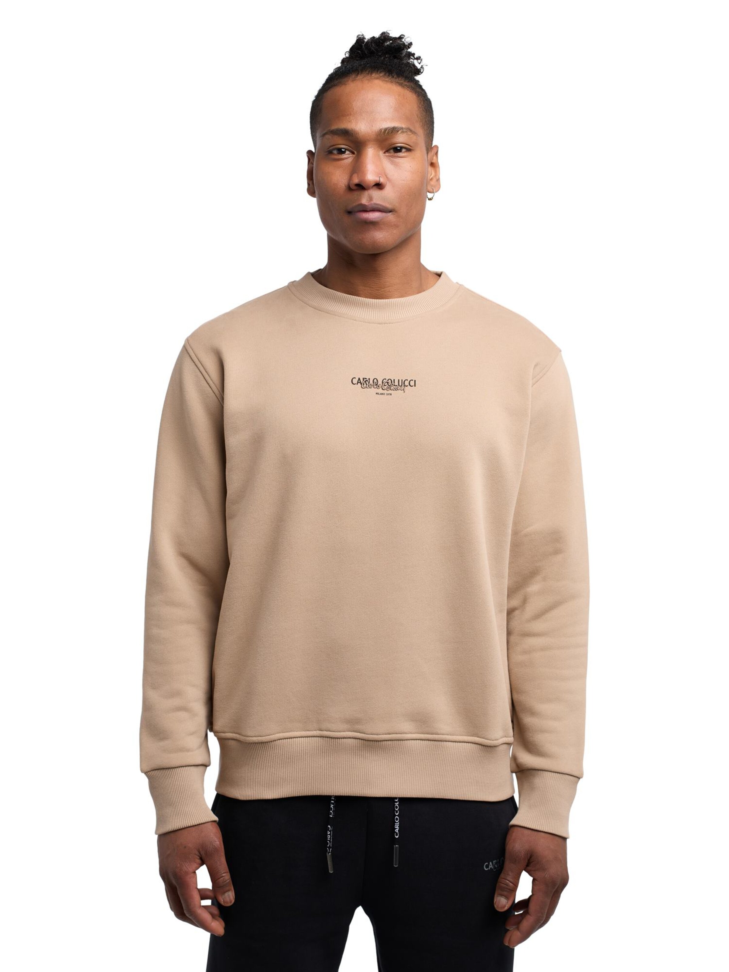 Carlo Colucci Sweatshirt ' De Sarro ' in Beige: front