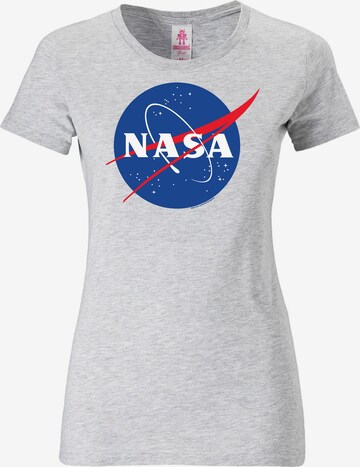 LOGOSHIRT Shirt 'NASA' in Grijs: voorkant