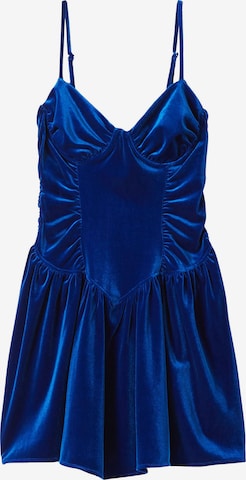 Bershka Cocktail Dress in Blue: front