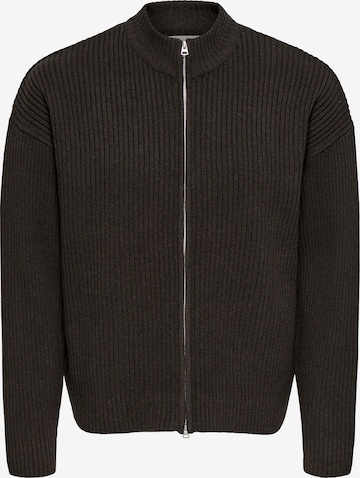 Only & Sons Strickjacke 'ONSARLOK' in Braun: Vorderseite