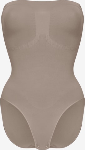 cfab (formerly creamy fabrics) Shapingbody 'Trägerloser Bodysuit Sculpting Shapewear mit Slip' in Grau: Vorderseite