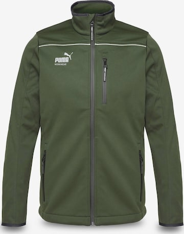 PUMA Workwear Outdoor jacket 'Puma Workwear Essentials Softshelljacke' in Green: front