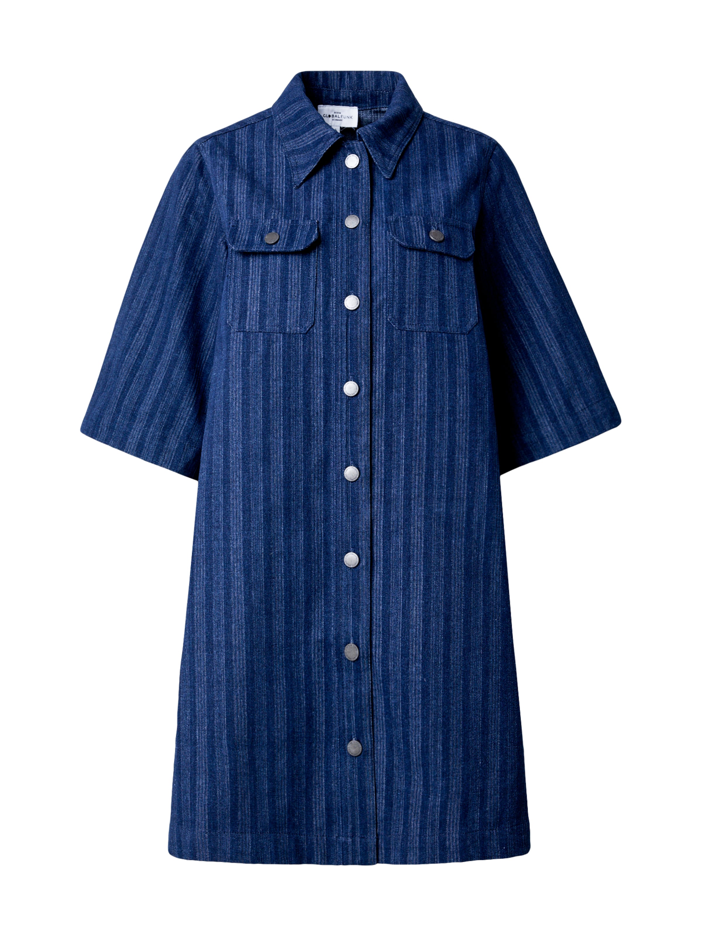 Global Funk Рокля тип риза 'Mira' в синьо: отпред