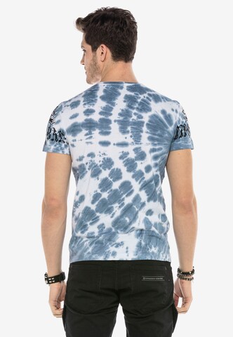CIPO & BAXX Shirt 'BATIK SKULL' in Blauw
