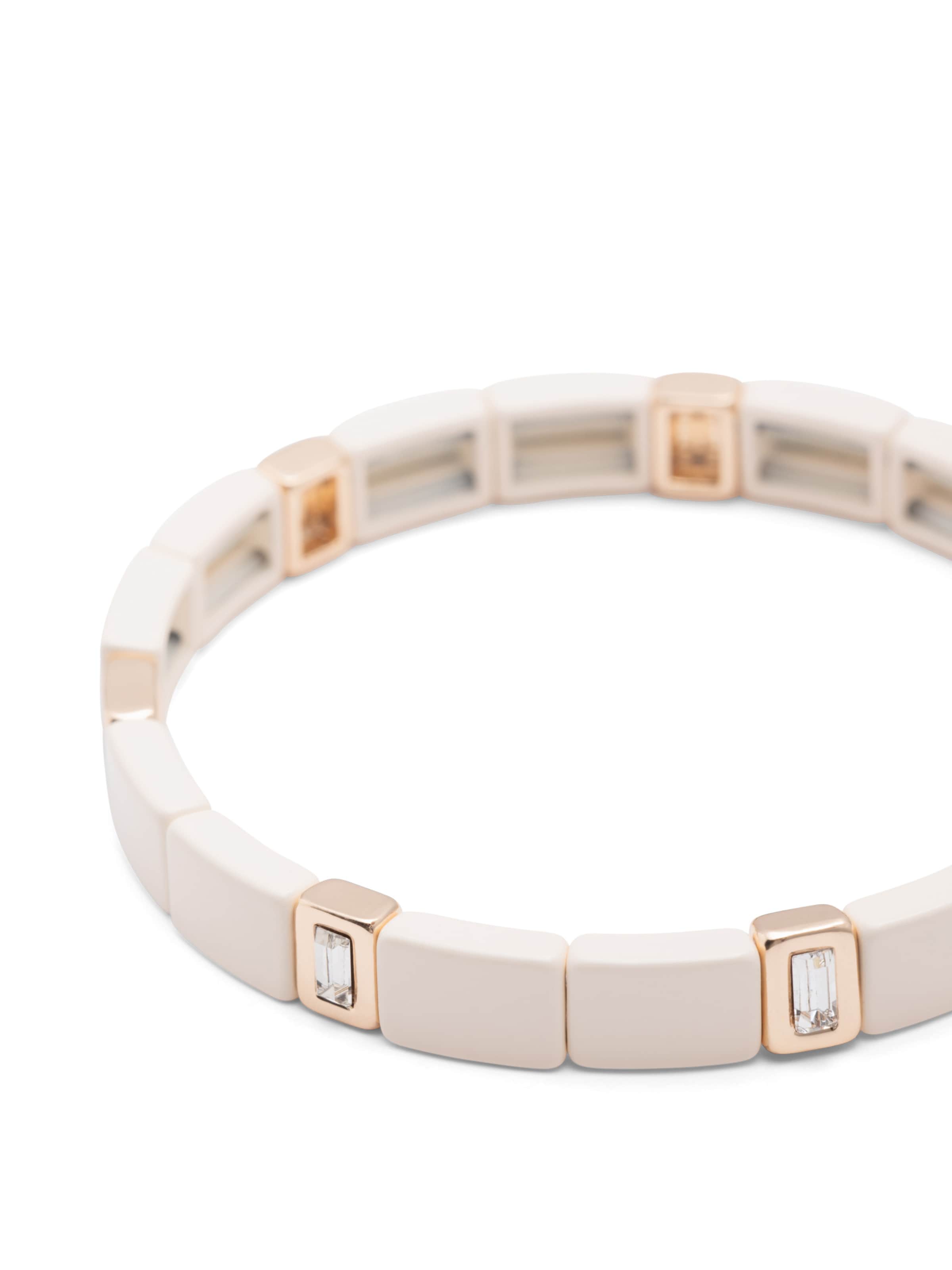 A&C Oslo – Nordic Design Jewellery Bracelet 'Enamel Tiles Crystal Line' in White