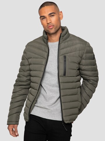 Threadbare Between-Season Jacket 'Craven' in Green: front