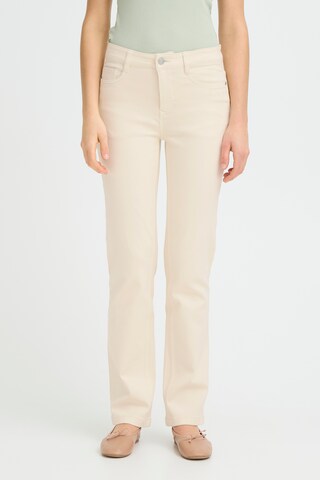 Coupe slim Jean 'FRLUXE ELLI JE 1 ' Fransa en beige : devant