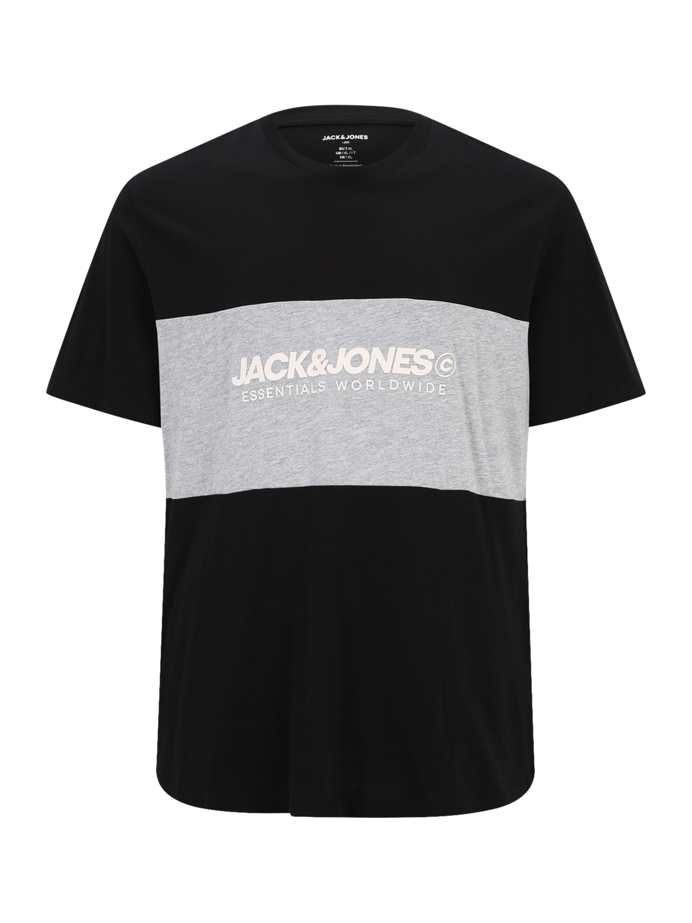 Jack & Jones Plus T-Shirt in Schwarz: Vorderseite