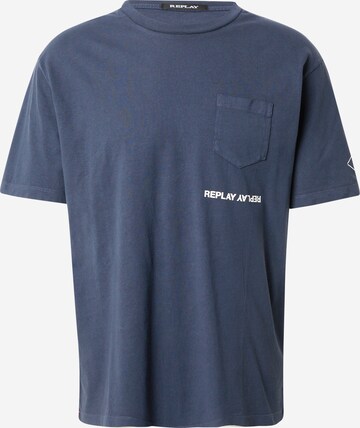 REPLAY Shirt in Blauw: voorkant