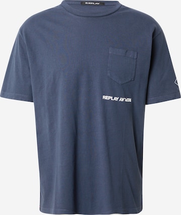 T-Shirt REPLAY en bleu : devant