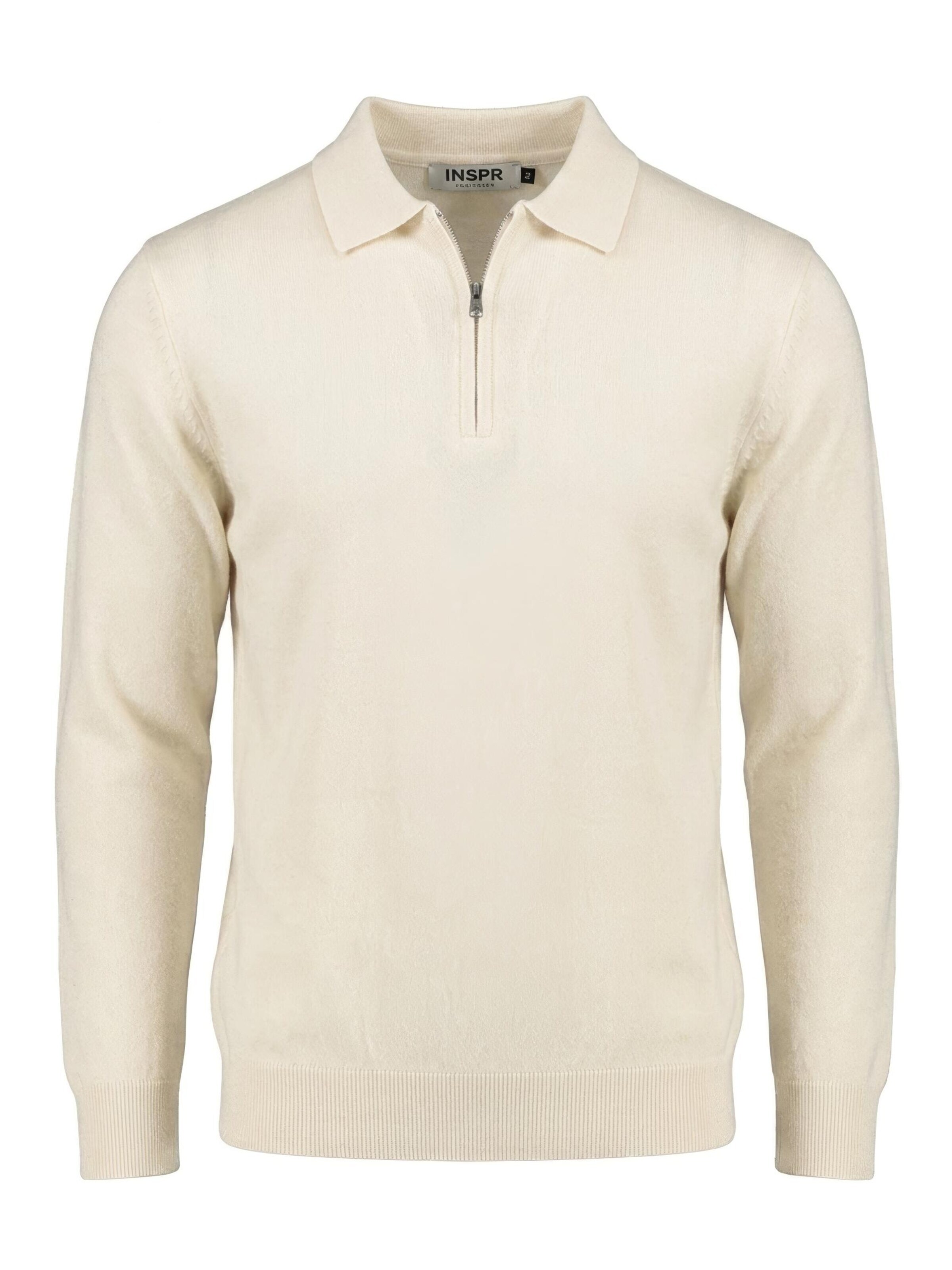 INSPR Sweater 'Markova Zip' in White: front