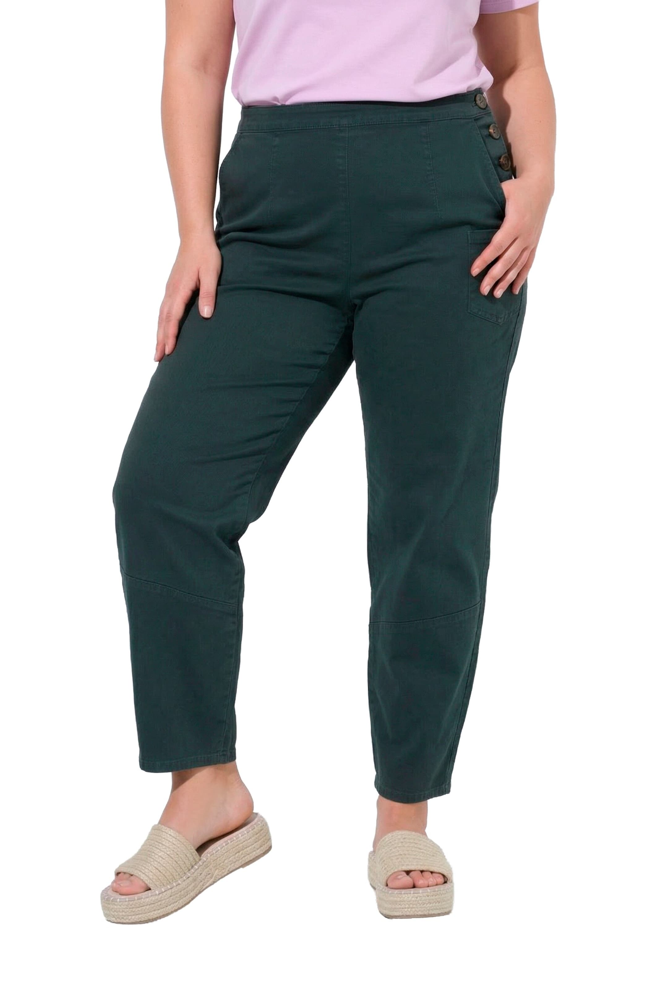 Ulla Popken Regular Jeans in Green: front