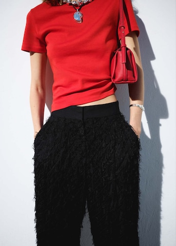 MANGO Regular Hose in Schwarz