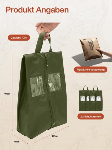 TRAVEL DUDE - Bolsa de viaje 'Schuhtaschen Set 2 Teilig aus recycelten Plastikflaschen, Schuhbeutel Organizer' en verde