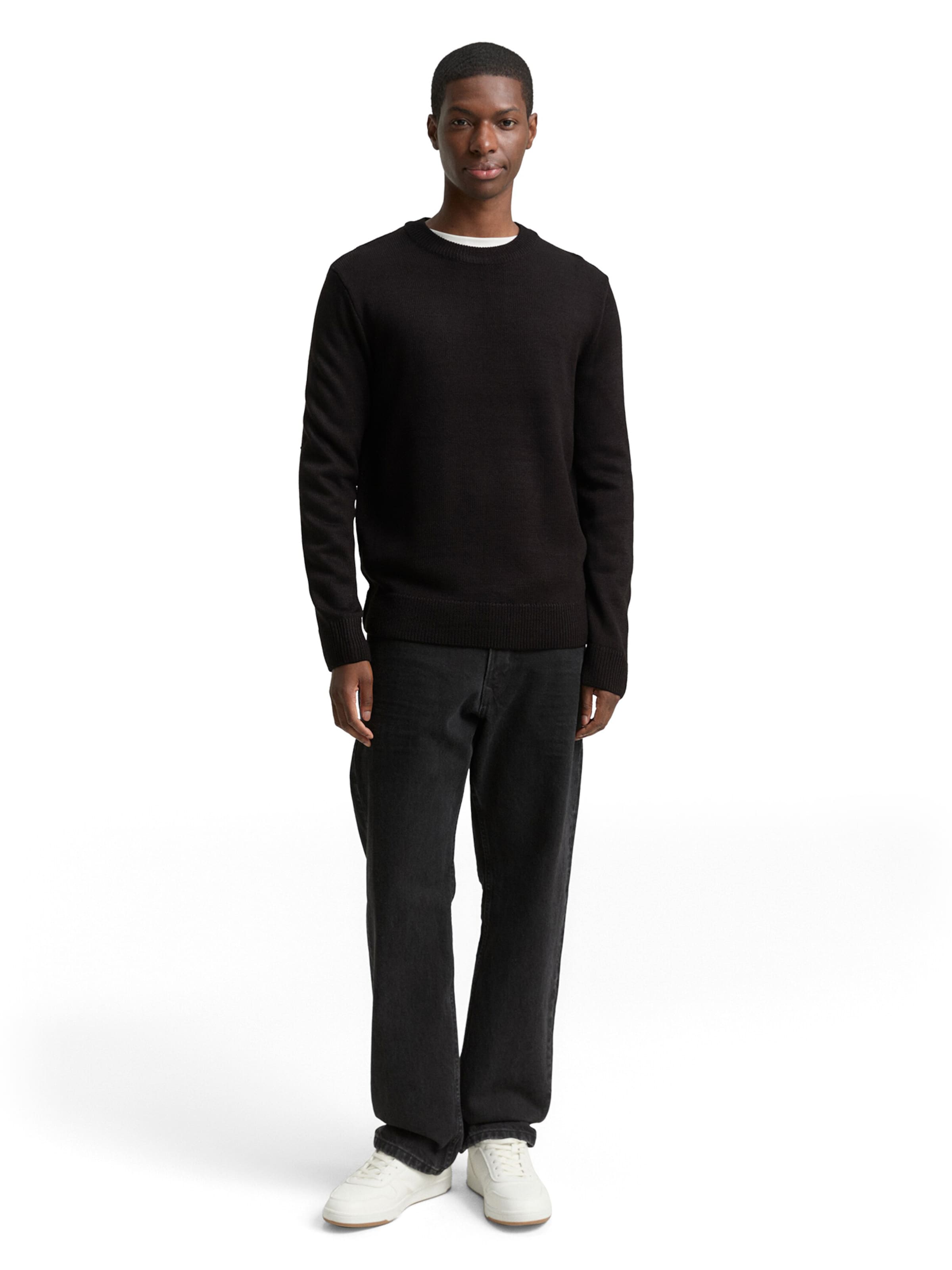 TOM TAILOR DENIM Sweater in Black