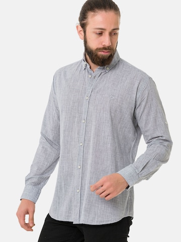 Coupe slim Chemise 'CH199' CIPO & BAXX en gris : devant