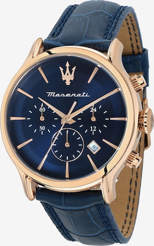 Maserati Analoguhr in Blau: predná strana