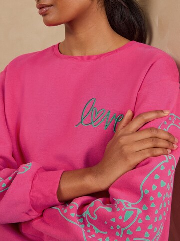 love & roses - Sweatshirt em rosa