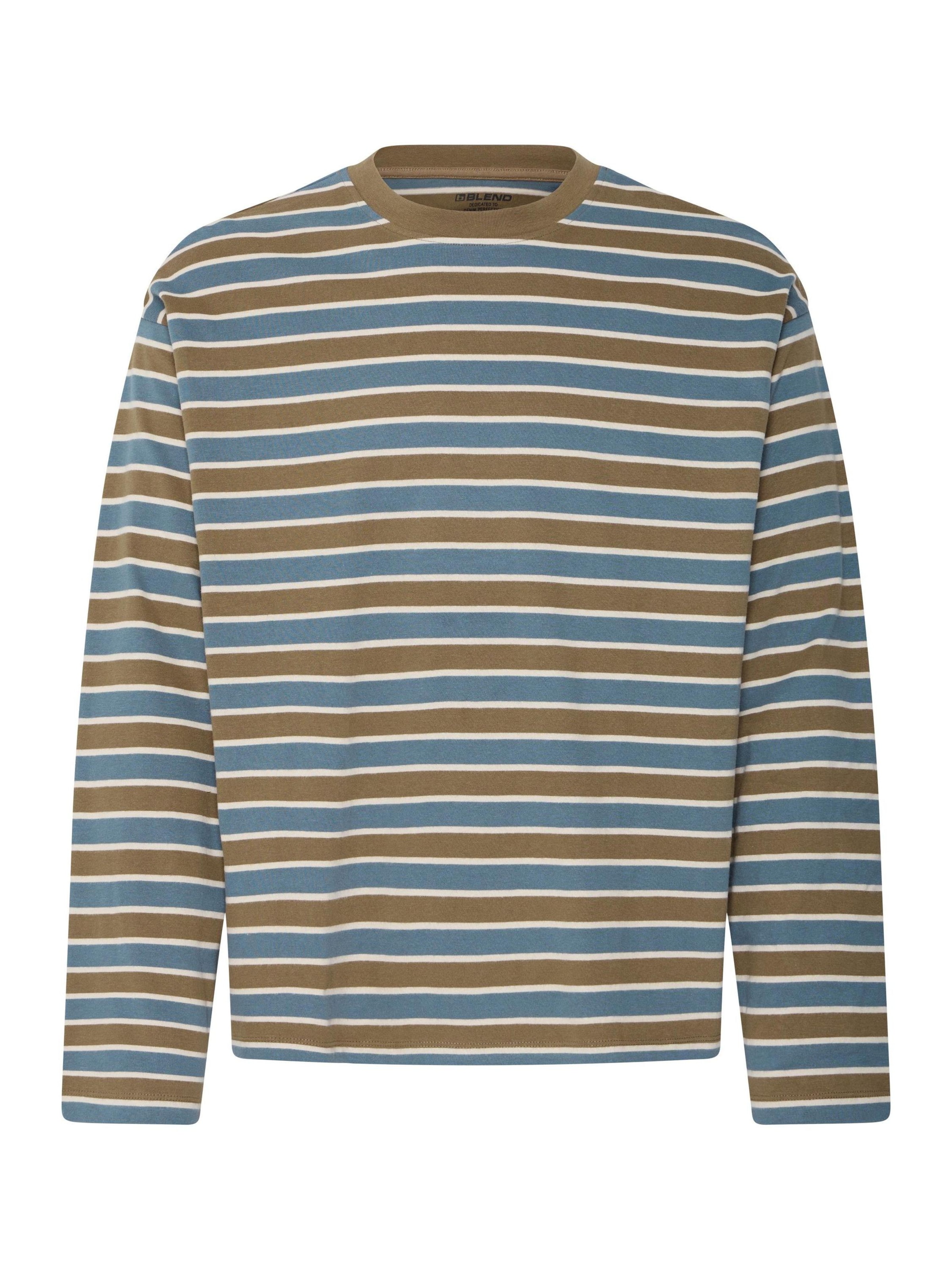 Felpa 'BHKhalid Striped' di BLEND in blu: frontale